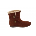Warm Lined Ankle Boot With Two Button 